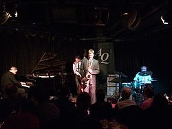 David Hazeltine and Eric Alexander perform at the Artists' Quarter jazz club, Dec 21 2013.jpg