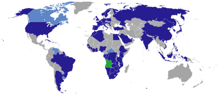 .mw-parser-output .legend{page-break-inside:avoid;break-inside:avoid-column}.mw-parser-output .legend-color{display:inline-block;min-width:1.25em;height:1.25em;line-height:1.25;margin:1px 0;text-align:center;border:1px solid black;background-color:transparent;color:black}.mw-parser-output .legend-text{}
Republic of Angola
Countries that host Angolan embassies
Countries that host only Angolan consular missions Diplomatic missions of Angola.PNG