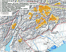 Localización de los proncipales grupos dolomíticos