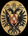 Kaiserlich österreichischer Doppeladler, Öl auf Leinwand, oval, 66 x 52 cm