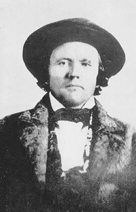 Early photograph (possibly the first) of Kit Carson wearing a beaver hat