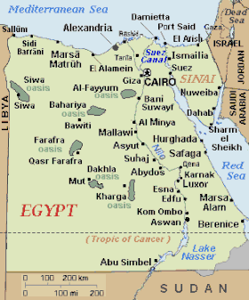 Localización en un mapa con los principales oasis