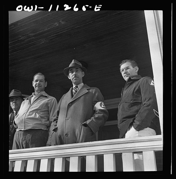 File:Emergency policemen outside their headquarters during an air raid drill8d23508v.jpg