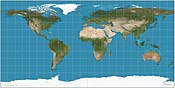 A map showing the Equirectangular projection