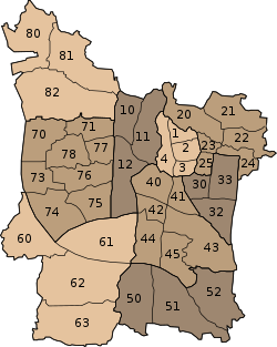 Districts and statistical districts of Erlangen Erlangen Bezirke.svg