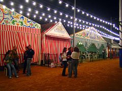 Booths of the April Fair, jonka sijainti on Los Remediosin alueella.