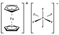 Ferrocenium hexafluorophosphate.svg