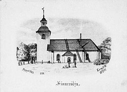 Kyrkan på teckning från 1897.