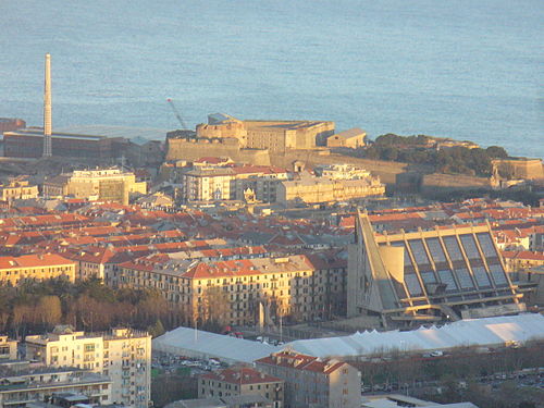 Panorama of Savona and Priamar fortress.