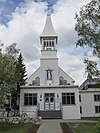 Immaculate Conception Kilisesi'nin ön girişi, Fairbanks, Alaska.jpg