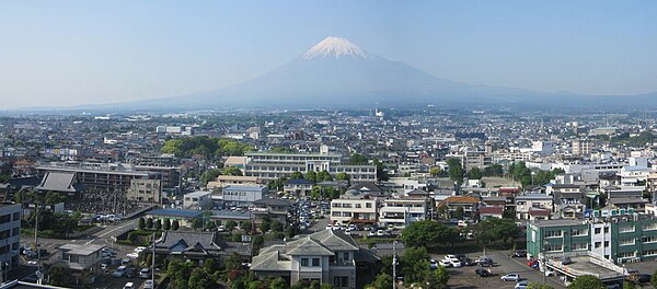 Fuji City and Mount Fuji seen from city hall