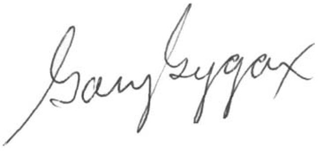 Image: Gary Gygax's Signature