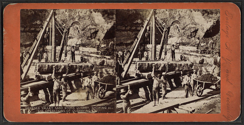 File:Genesee Valley Sand Stone Quarry, showing all the opertions of quarrying, from Robert N. Dennis collection of stereoscopic views.jpg