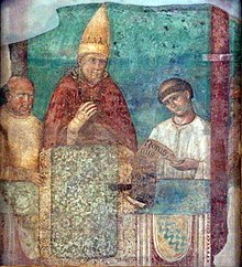 Bonifacio VIII indice il giubileo del 1300, Giotto, frammento di affresco