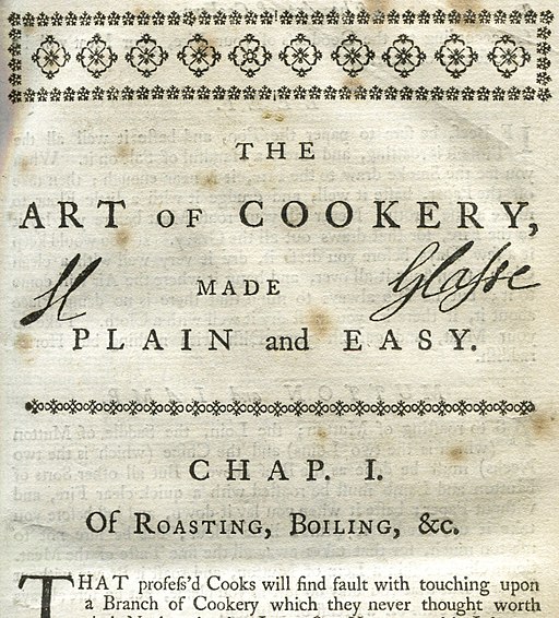 Glasse Art of Cookery 1758 Signature