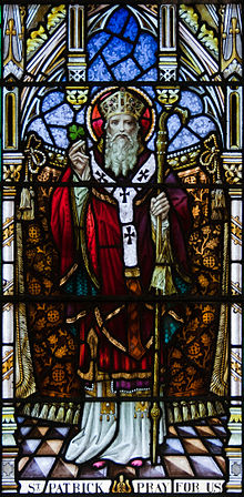 Goleen Church of Our Lady, Star of the Sea, and St. Patrick North Wall Fourth Window Saint Patrick Detail 2009 09 10.jpg