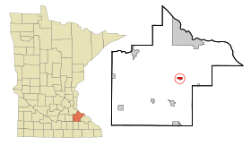 Goodhue County Minnesota Incorporated and Unincorporated areas Goodhue Highlighted.svg