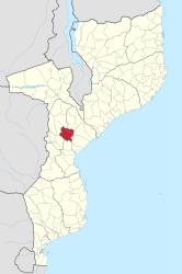 Location of the Gorongosa district in Mozambique