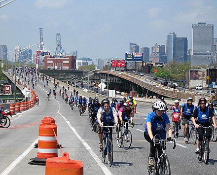 The Gowanus Expressway during the 2008 Five Boro Bike Tour