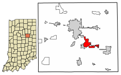 Location of Gas City in Grant County, Indiana.