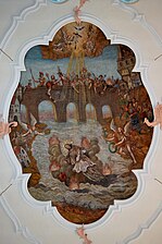 Fresco martelaarschap van Johannes van Nepomuk