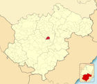 A község elhelyezkedése a tartomány térképén