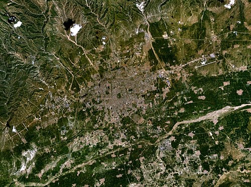 Satellietfoto van Hohhot