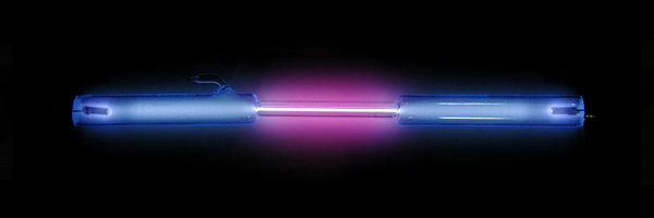 Purple glow in its plasma state