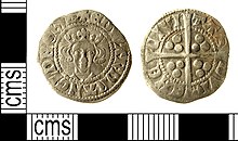 A silver penny of Edward I,minted 1300-05,found on the island in 2011 IOW-778213 Medieval Coin,Penny of Edward I (FindID 432899).jpg