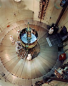 The ISEE-3 (later ICE), undergoing testing and evaluation. ISEE-C (ISEE 3) in dynamic test chamber.jpg