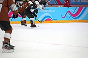English: Bronze medal match of the Boys' 3x3 mixed Ice hockey tournament at the 2020 Winter Youth Olympics in Lausanne. Deutsch: Spiel um den dritten Platz des 3x3-Mixed-Eishockeyturniers der Jungen bei den Olympischen Winter-Jugendspielen 2020 in Lausanne.