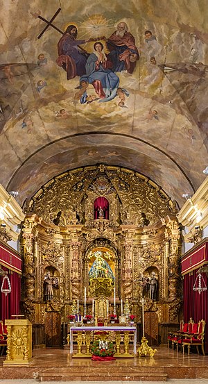 The church of Santa María de África is a Roman Catholic church located in the city of Ceuta, a Spanish exclave on the north coast of Africa. The temple is dedicated to Santa María de África, the patron saint of the city. In 1421 Henry the Navigator sent to Ceuta an image of Our Lady of Africa that guided to the first temple built to honour her in the current location, but no remains have been found from the medieval age. The church is of Baroque style and the first evidence of its existence dates from 1676 when it is mentioned in building work and then again in 1697. The church undergoed a renovation during the first half of the 18th century resulting in its current appearance.