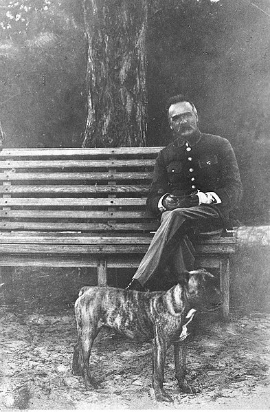 File:Józef Piłsudski na ławce w parku w Sulejówku (22-340).jpg