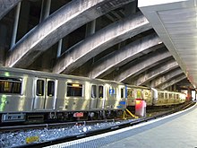 Journal Square Transportation Center was built over Bergen Hill Cut. JSQ northwest ribs jeh.jpg