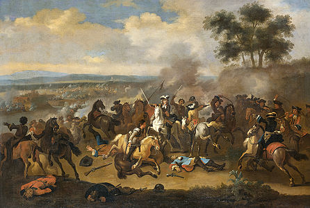 Slaget ved Boyne under Vilhelmskrigen i Irland. Jan van Huchtenburg, Battle of the Boyne between James II and William III, 11 June 1690 (1690–1733)