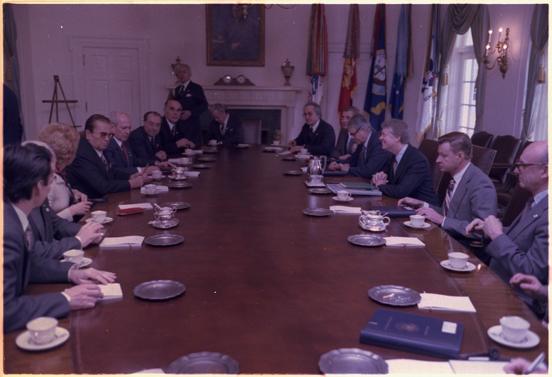 File:Josip Tito and Jimmy Carter hold a meeting between U.S. and Yugoslavian officials. - NARA - 178246.tif