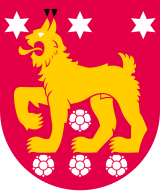 A Eurasian lynx in the coat of arms of the Kanta-Hame region in Finland Kanta-Hame.vaakuna.svg