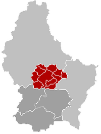 Letak Kanton Mersch di Luksemburg