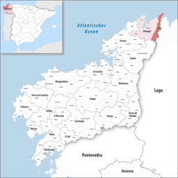 Kommunens läge i provinsen A Coruña