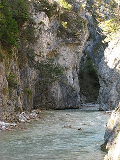 The Karwendelbach in the gorge just before it flows into the Isar