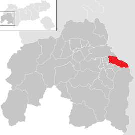 Poloha obce Kaunerberg v okrese Landeck (klikacia mapa)