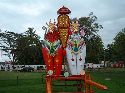 A colorfully decorated structure exibited in Kerala Travel mart 2010