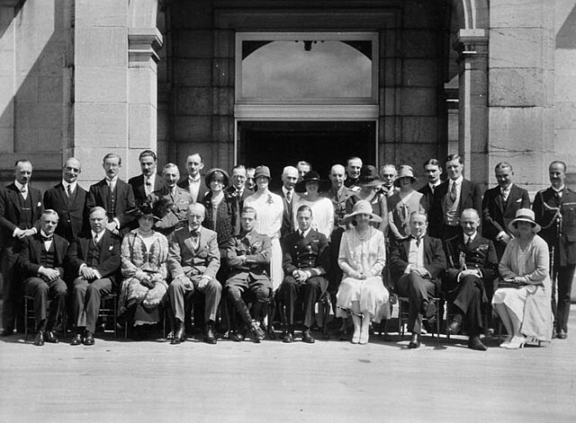 Prince Edward (front row, fifth from left), at Rideau Hall, in Ottawa, two days after being appointed to the King's Privy Council for Canada