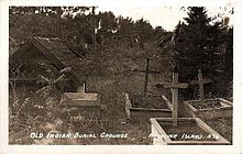 A photo of the cemetery in the late 1800s LaPointe Indian Cemetery 1.jpg