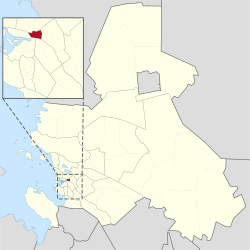 Kaupungin kartta, jossa Laanila korostettuna.