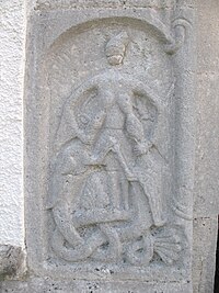 En af Brint kirkes reliefsten.