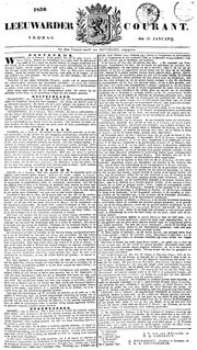 Miniatuur voor Bestand:Leeuwarder courant 15-01-1830 (IA ddd 010581693 mpeg21).pdf