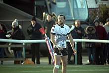 Liam Kay with the Wolfpack during a match in February 2018 Liam Kay Toronto.jpg