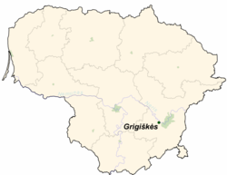 グリギシュケスの位置（リトアニア共和国）の位置図