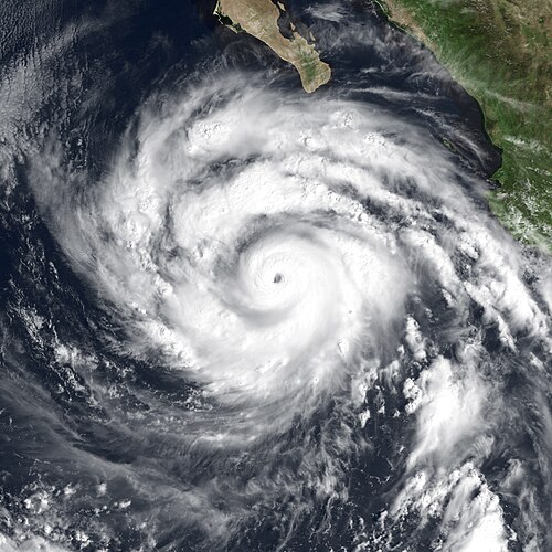 Linda at peak intensity to the south of Baja California on September 12